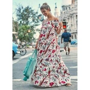 Guadalupe Dress 100% Cotton Momposina‎ Raven Maxi Women's Multicolor Size